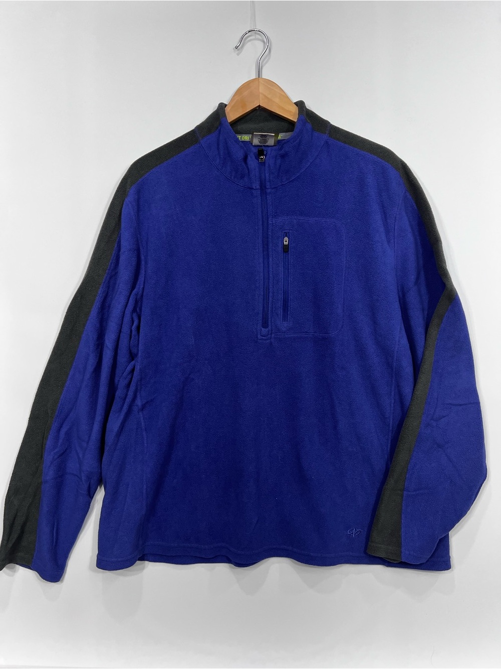 Men's Royal Blue Half-Zip Fleece Pullover with Black Accents